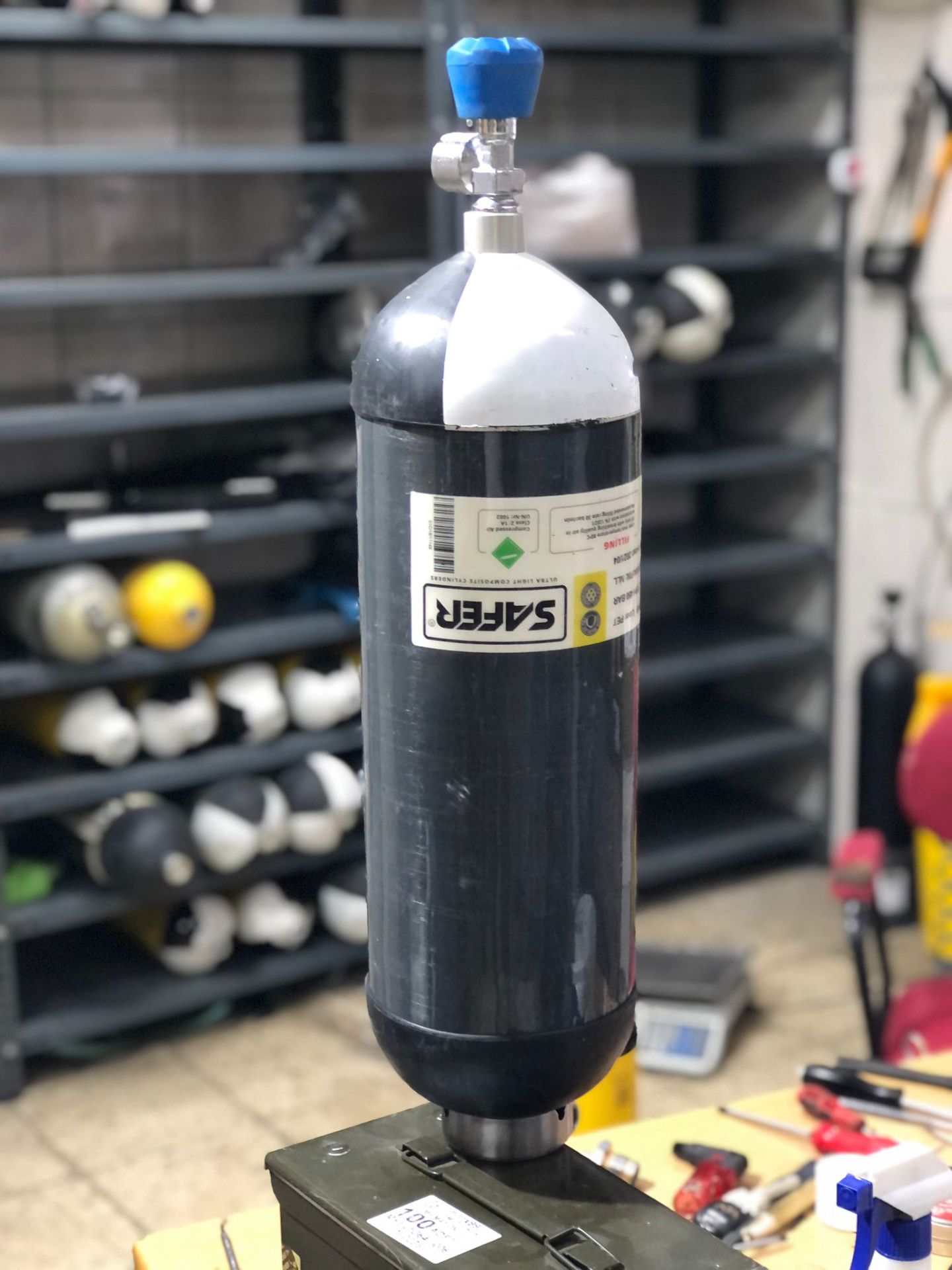 6,8 Litre Pet Liner Limitsiz ömürlü 300/450 bar karbonfiber tüp