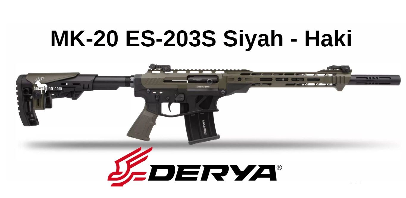 Derya MK-20 ES-203S Siyah - Haki Full Metal Otomatik Av Tüfeği