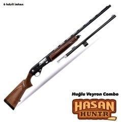 huğlu veyron combo av tüfeği ahşap 12 calibre