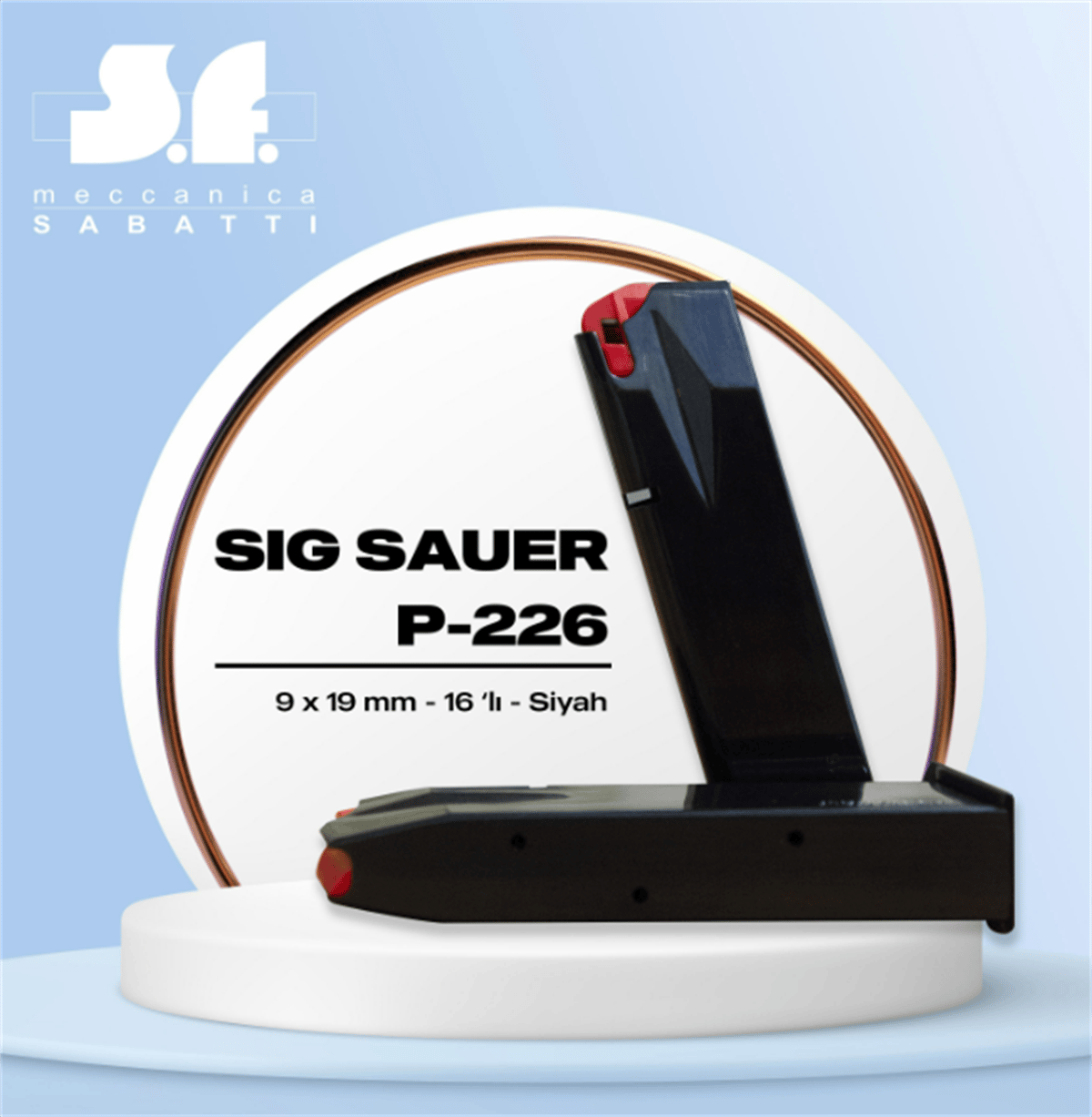 SABATTI SIG SAUER P226 ( SİYAH TABANCA ŞARJÖRÜ) 16'LI