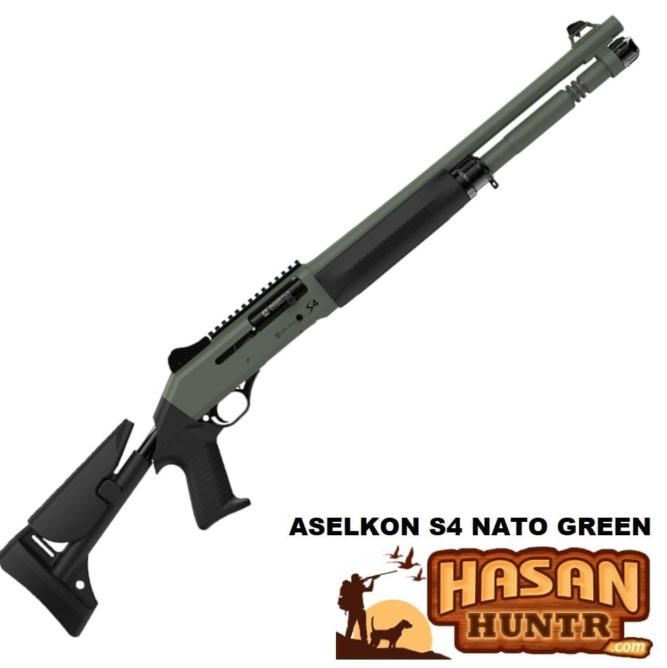 ASELKON S4  NATO GREEN HYBRID TAKTİK TELESKOPİK YARI OTOMATİK AV TÜFEĞİ