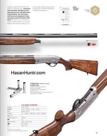 FABARM L4S GREY HUNTER 12 KALİBRE YARI OTOMATİK AV TÜFEĞİ