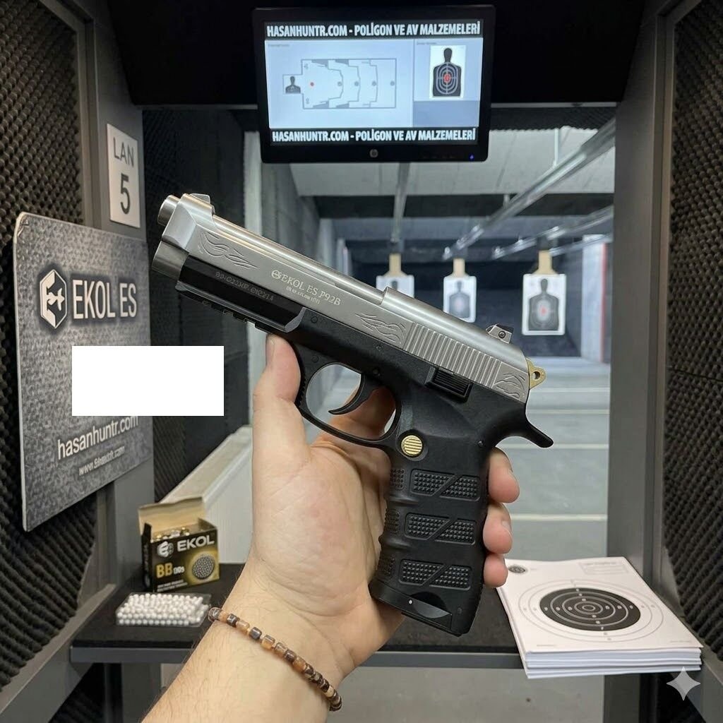 Ekol Es P92B Blowback Füme Altın İşlemeli Havalı Tabanca 4.5mm