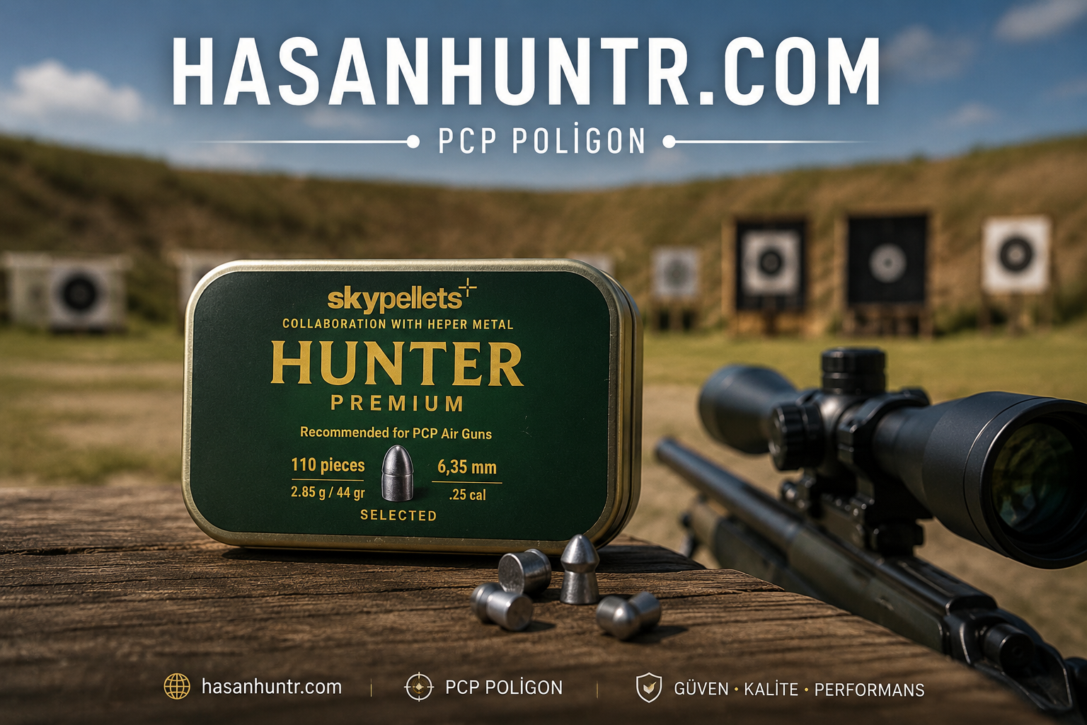 Skypellets Hunter Premium 6.35 mm Havalı Tüfek Saçma Pellet (110 Adet)
