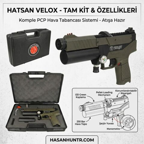 Hatsan Velox OD Green 5,5mm Pcp Havalı Tabanca