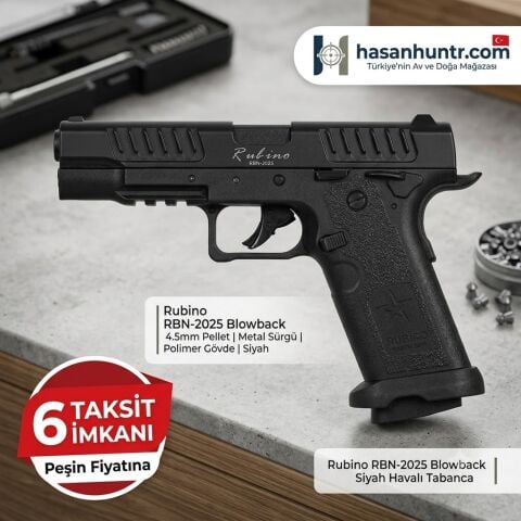 Rubino RBN-2025 Blowback Siyah Havalı Tabanca