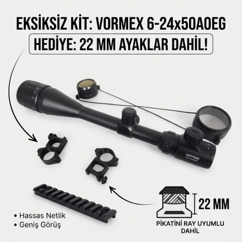 VORMEX 6-24X50 AOEG Tüfek Dürbünü