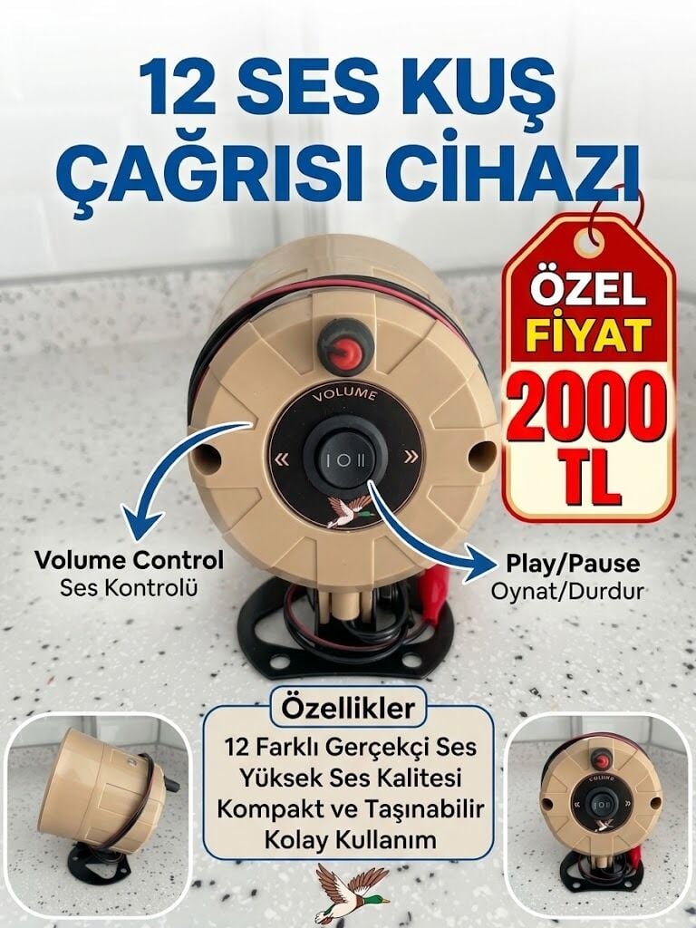 12 Sesli Dijital Kuş / Av Çağırıcı Cihaz