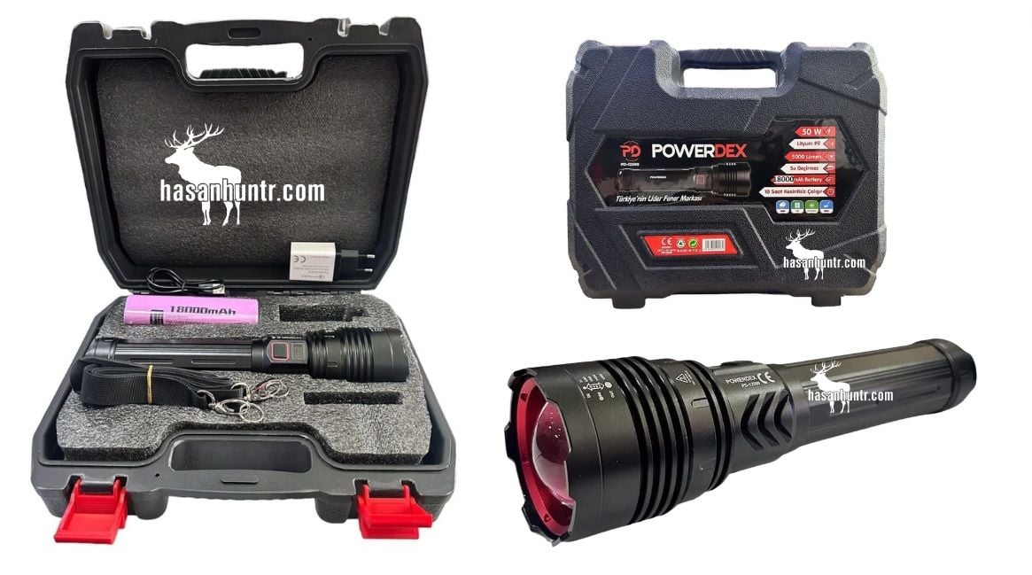 Powerdex PD-12500 Profesyonel Büyük Avcı Feneri 50W 5000 Lümen